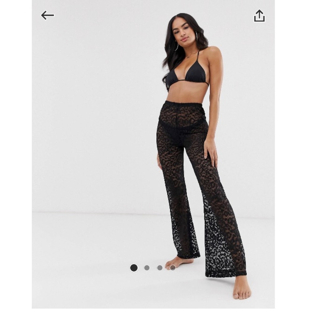 Black Beach Flares Swim Coverup Size US 6